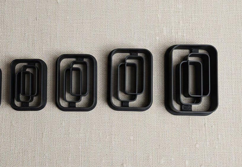 Emporte-pièce rectangle arrondi avec insert – 30 à 45 mm – outil découpe loisirs créatifs. EP-82