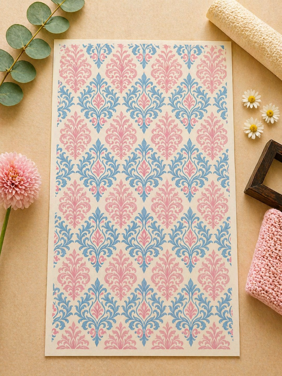 Feuille de transfert pour pâte polymère  – 7,5 x 12 cm – création bijoux DIY. TF128