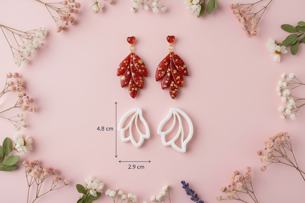 Emporte-pièces pour boucles d’oreilles – Lot de 2 – Forme feuille allongée – DIY bijoux. EP-87
