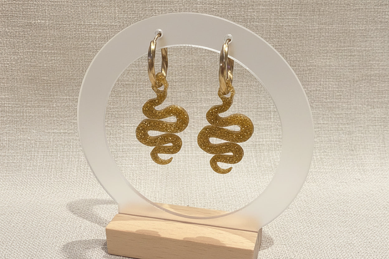 Pampilles Serpent Doré Pailleté