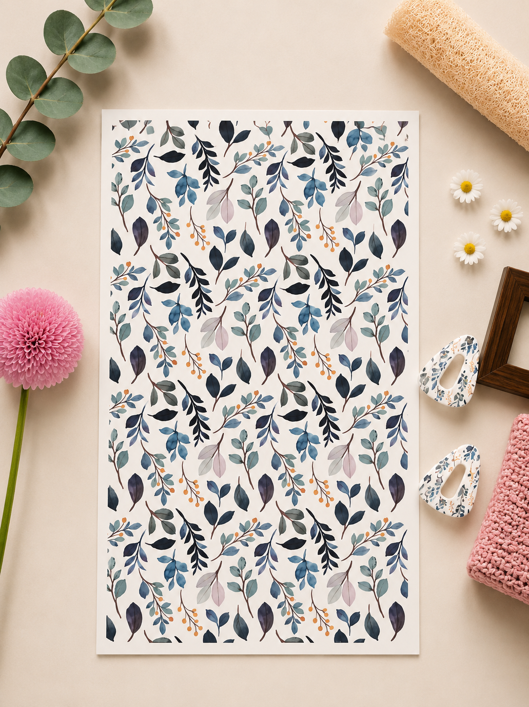Feuille de transfert pour pâte polymère  – 7,5 x 12 cm – création bijoux DIY. TF145