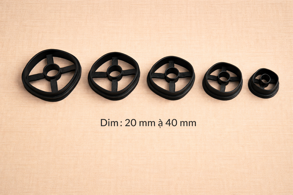 Emporte-pièce rond au choix 20 mm à 40 mm – Découpe pâte polymère FIMO – Outil bijoux DIY – Fabriqué en France EP-29