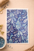 Feuille de transfert motif paon bleu – décor pour pâte polymère et bijoux DIY. TF51