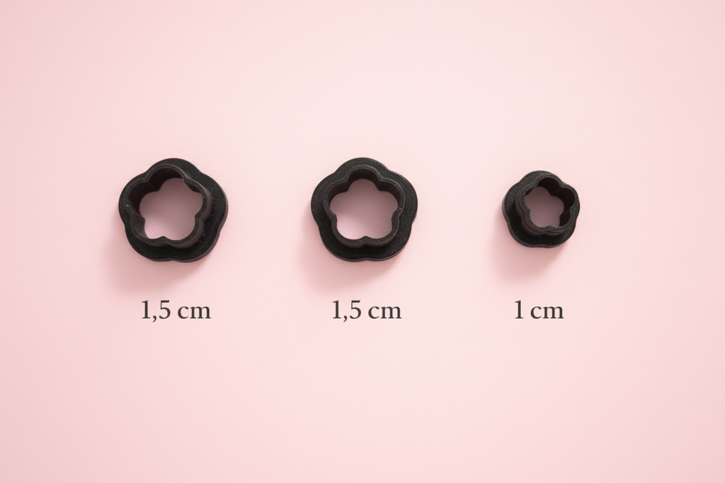 Kit 15 Mini Emporte-pièces Géométriques & Fleurs – 1 à 2 cm – Découpe bijoux pâte polymère – Fabriqué en France