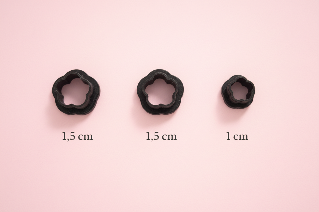 Kit 15 Mini Emporte-pièces Géométriques & Fleurs – 1 à 2 cm – Découpe bijoux pâte polymère – Fabriqué en France