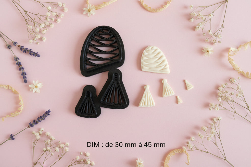 Emporte-pièce pampille graphique ajourée – Bijoux DIY – 4 tailles disponibles 30 à 45 mm. EP-91