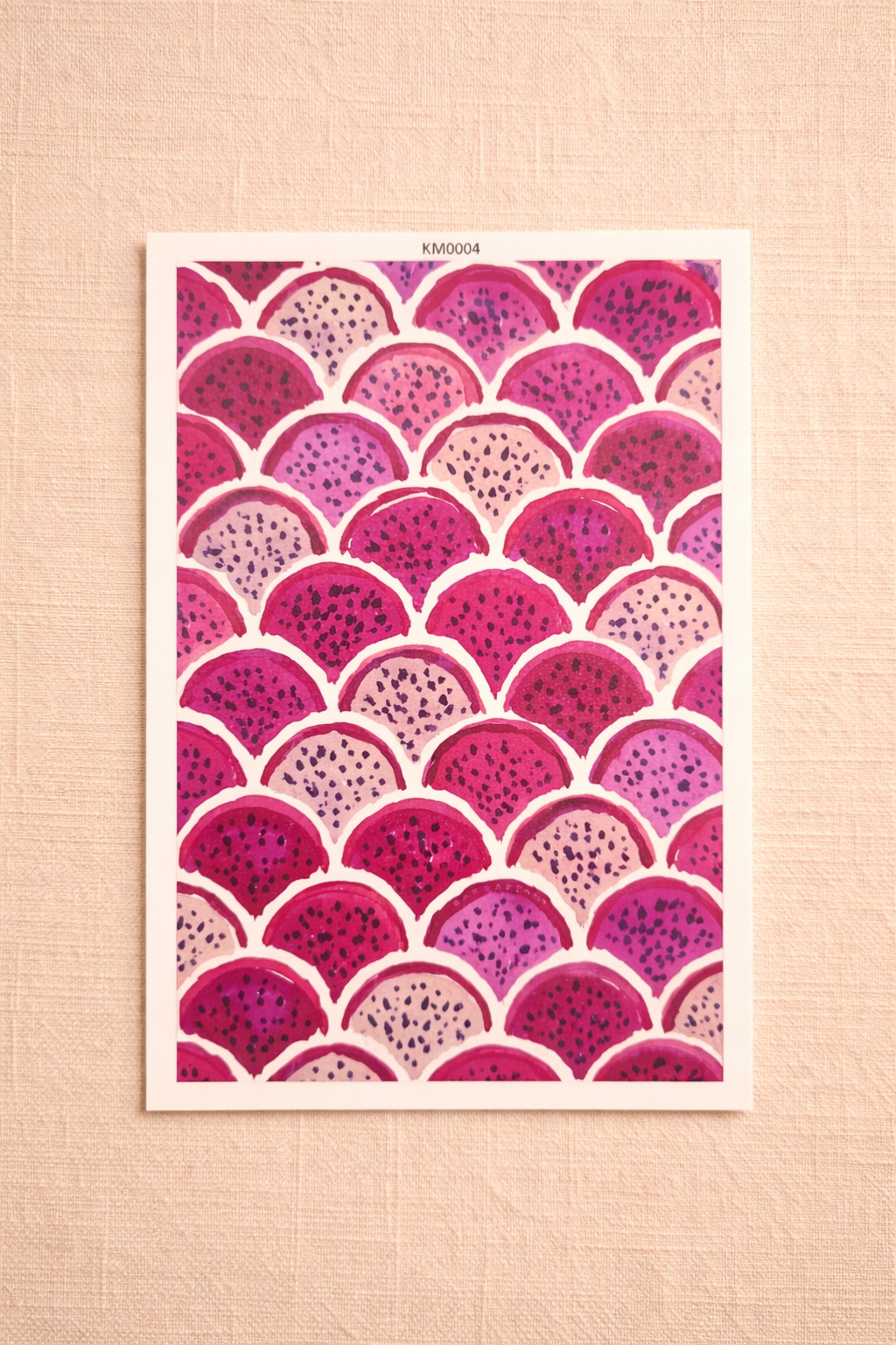 Feuille de transfert motif dragon fruit rose – décor pour pâte polymère et bijoux DIY. TF58