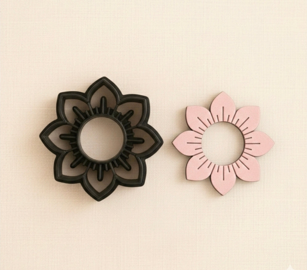 Emporte-pièce fleur ajourée pour bijoux DIY – 4 tailles 35 à 50 mm – fabrication française. EP-48