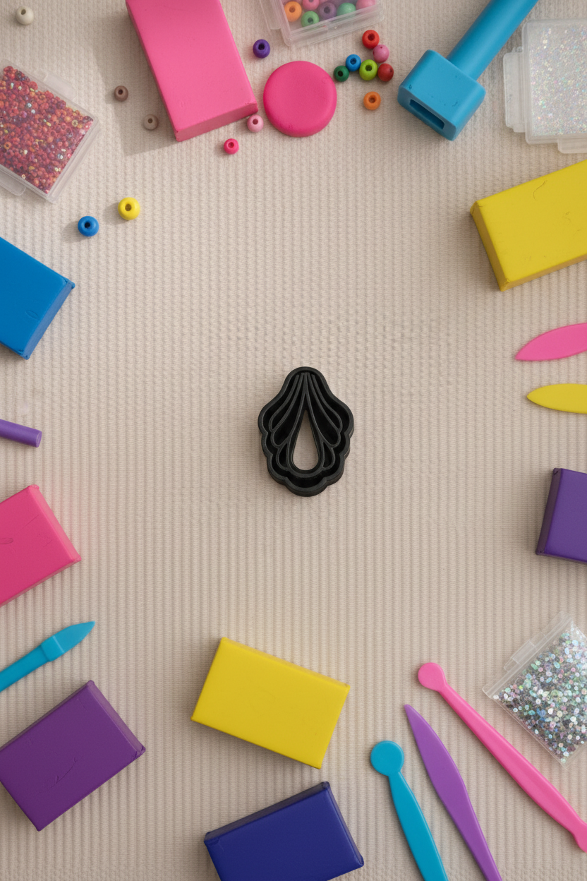 Emporte-pièce pampille goutte ajourée graphique – Bijoux DIY – 4 tailles disponibles 30 à 45 mm
