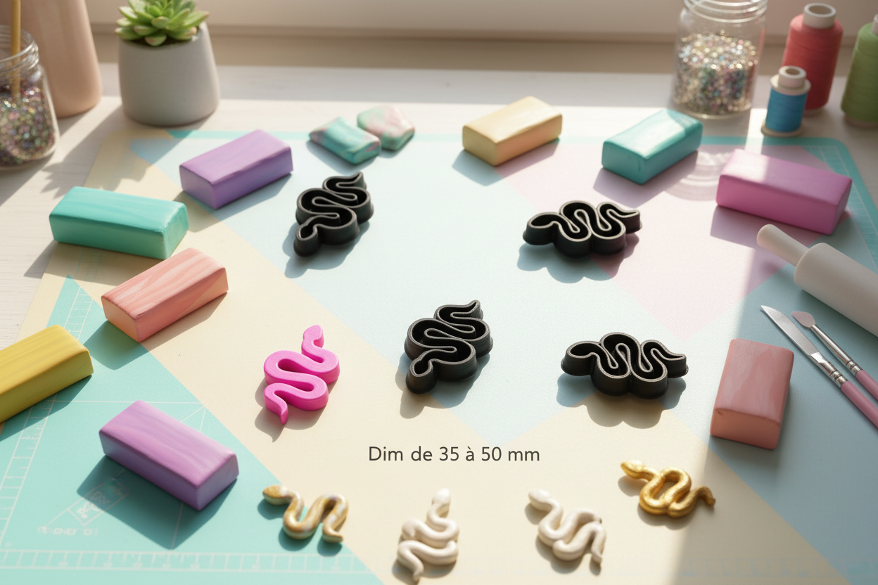 Emporte-pièce feuille serpent – DIY bijoux – 4 tailles disponibles de 35 à 50 mm