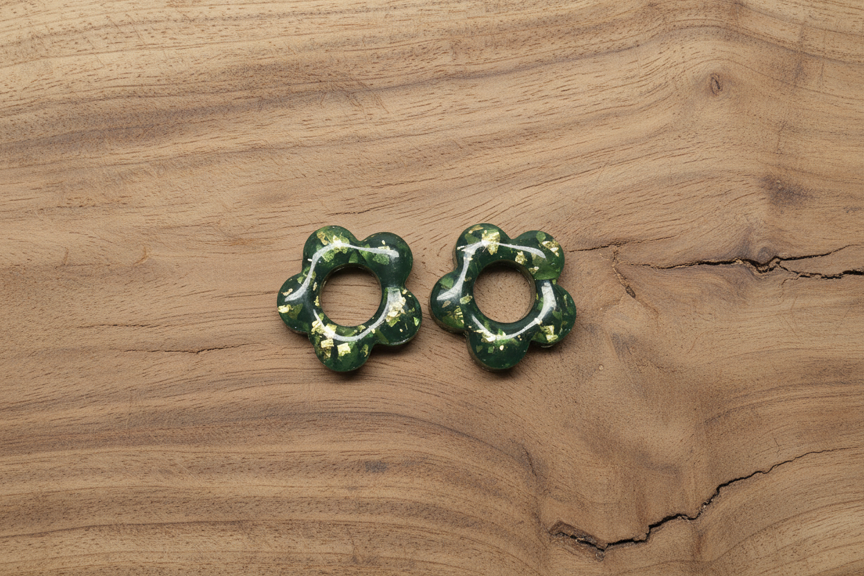 Pampilles Fleur Verte & Dorée