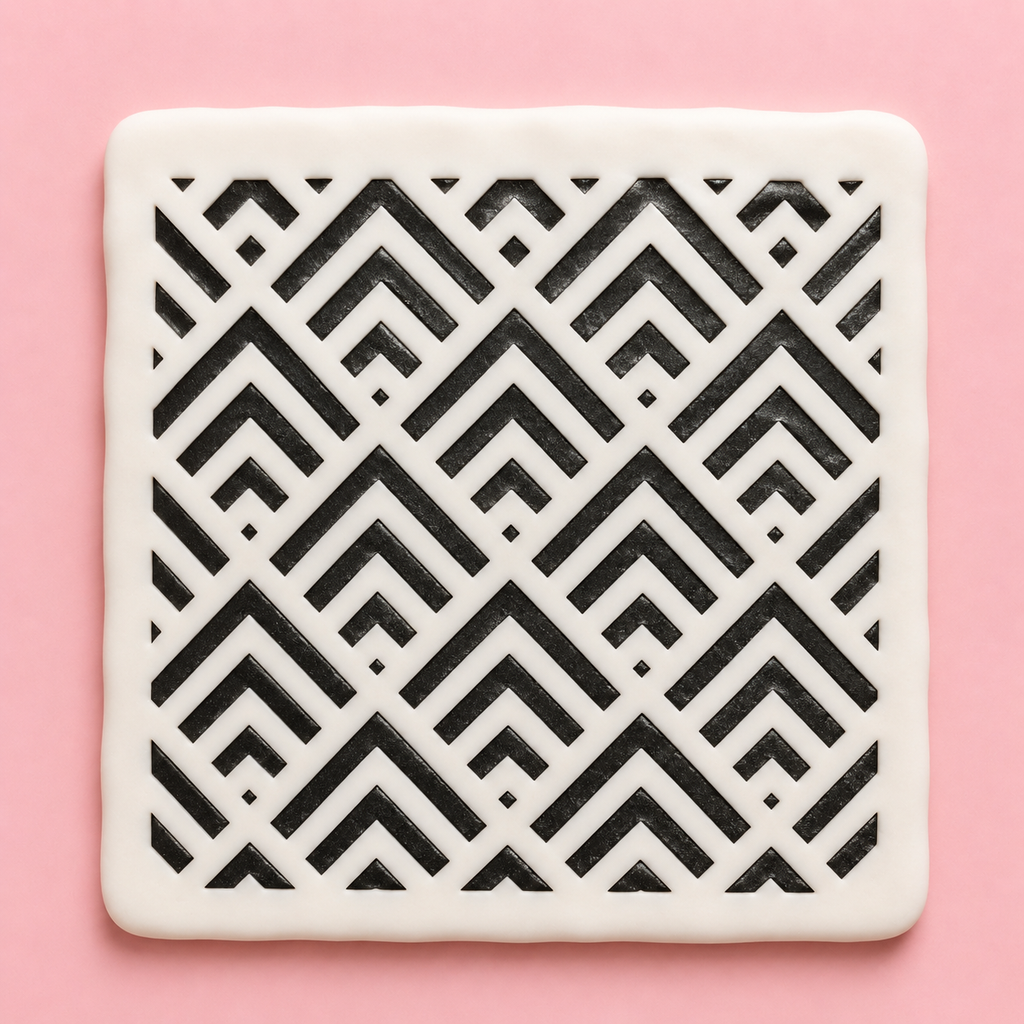 Stencil motif aztèque pour pâte polymère – Pochoir texture géométrique – ST-06