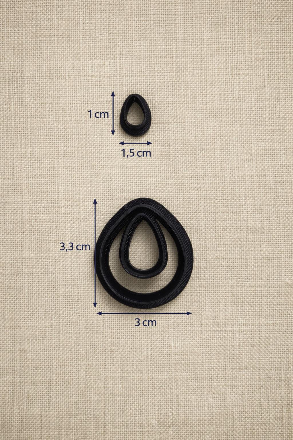 Lot de 2 emporte-pièces goutte pour bijoux DIY – Petit et grand format. EP-23