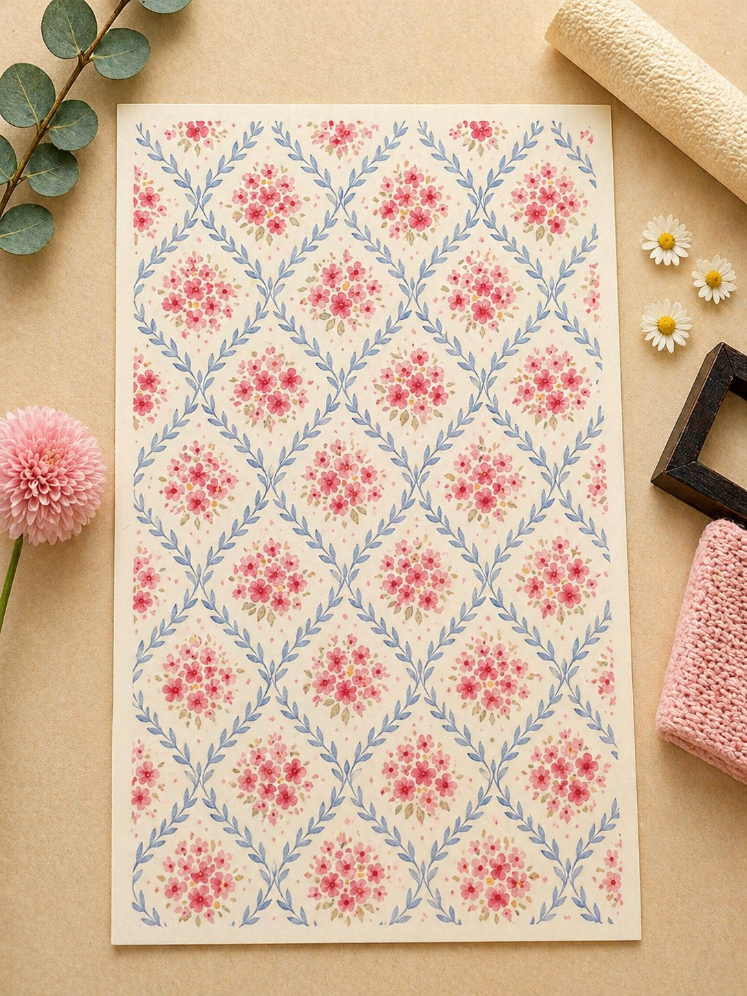 Feuille de transfert pour pâte polymère  – 7,5 x 12 cm – création bijoux DIY. TF125