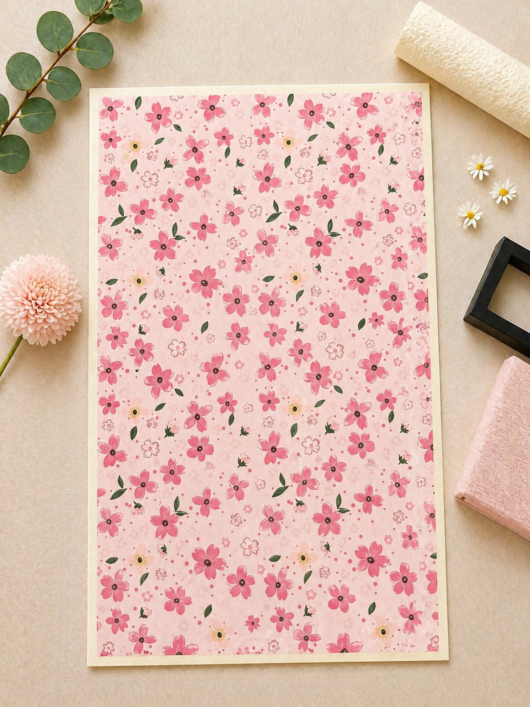 Feuille de transfert fleurs pour pâte polymère  – 7,5 x 12 cm – création bijoux DIY. TF102