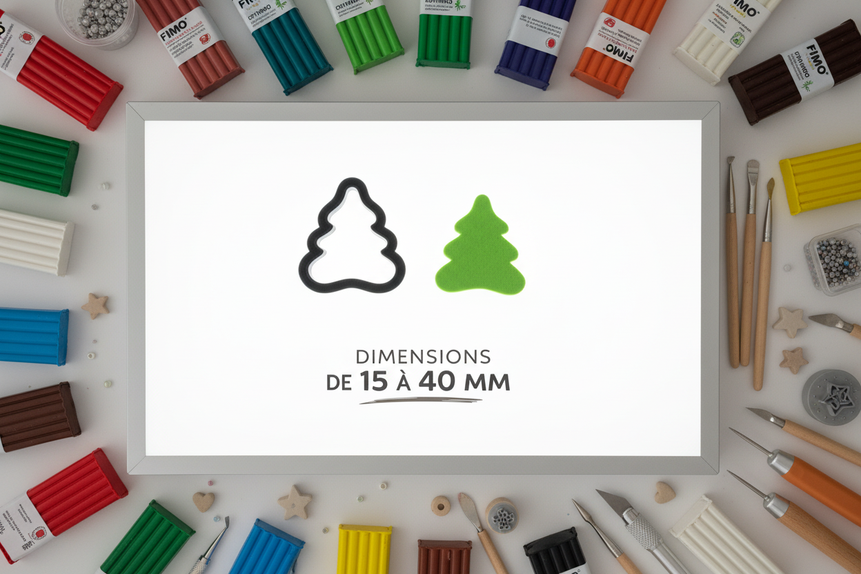 Emporte-pièce bijoux pâte polymère sapin – outil DIY boucles d’oreilles – 15 à 40 mm – fabriqué en France. EP-117