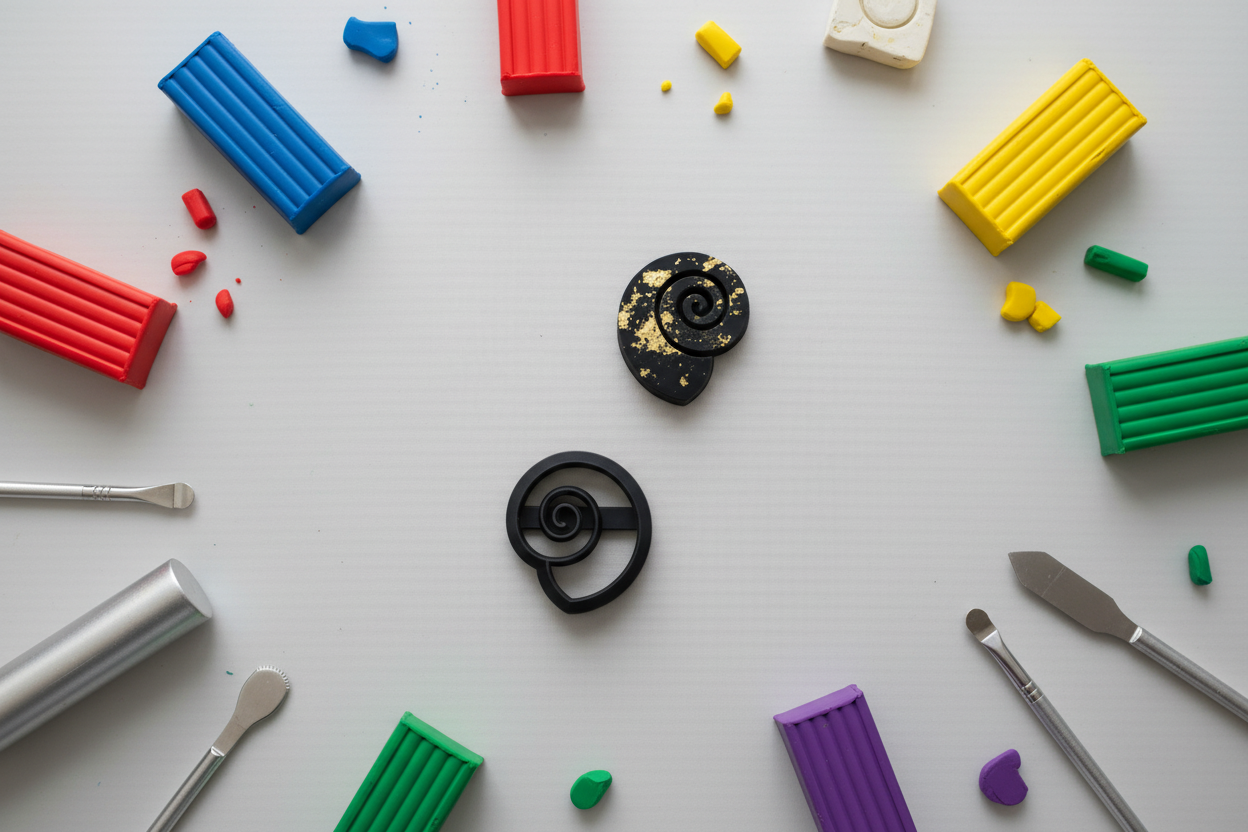 Emporte-pièce Spirale Coquillage – 15 à 45 mm au choix – Découpe bijoux pâte polymère – Fabriqué en France - EP-112