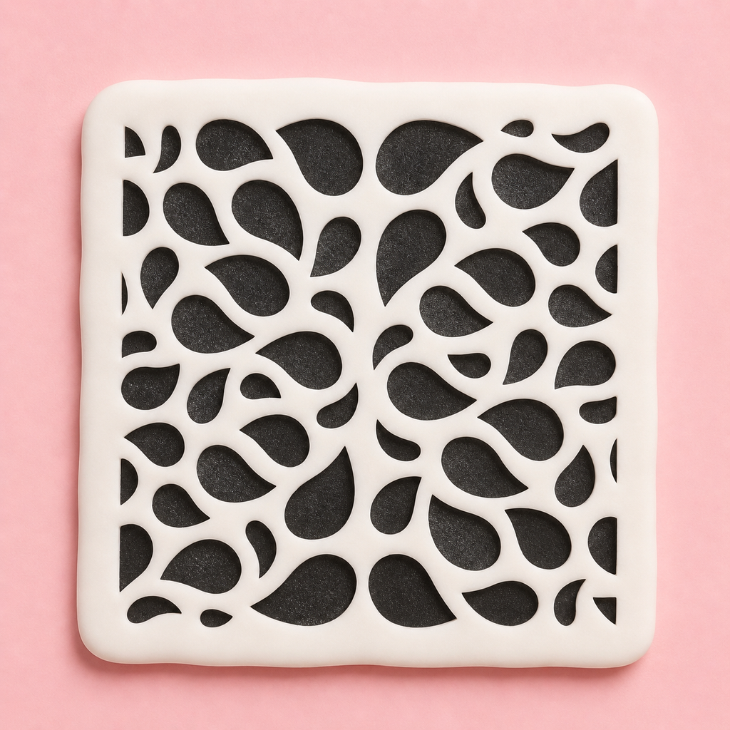Stencil motif gouttes pour pâte polymère – Pochoir texture gouttes – ST-10