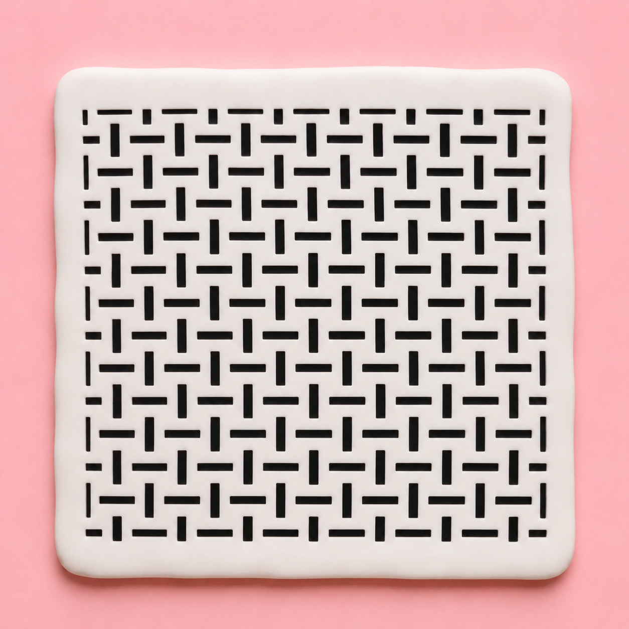 Stencil motif tissage géométrique pour pâte polymère – Pochoir texture entrelacée