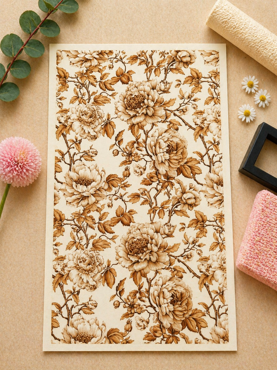 Feuille de transfert pour pâte polymère  – 7,5 x 12 cm – création bijoux DIY. TF116