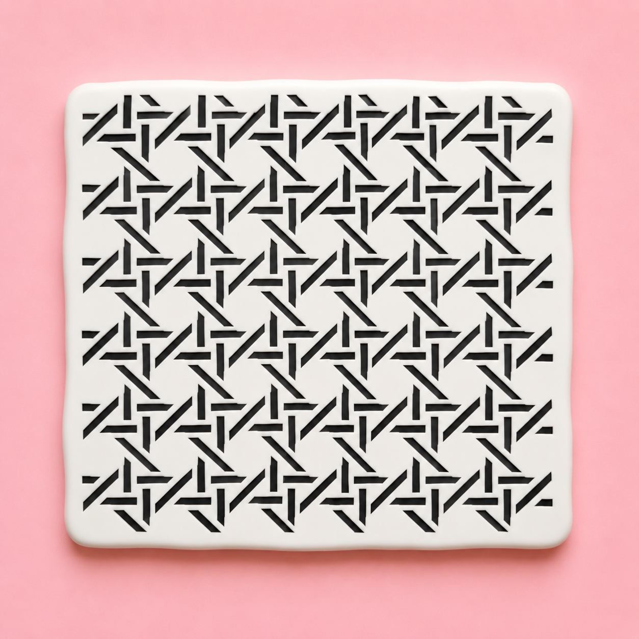 Stencil motif géométrique tressé pour pâte polymère – Pochoir texture graphique moderne – ST-15