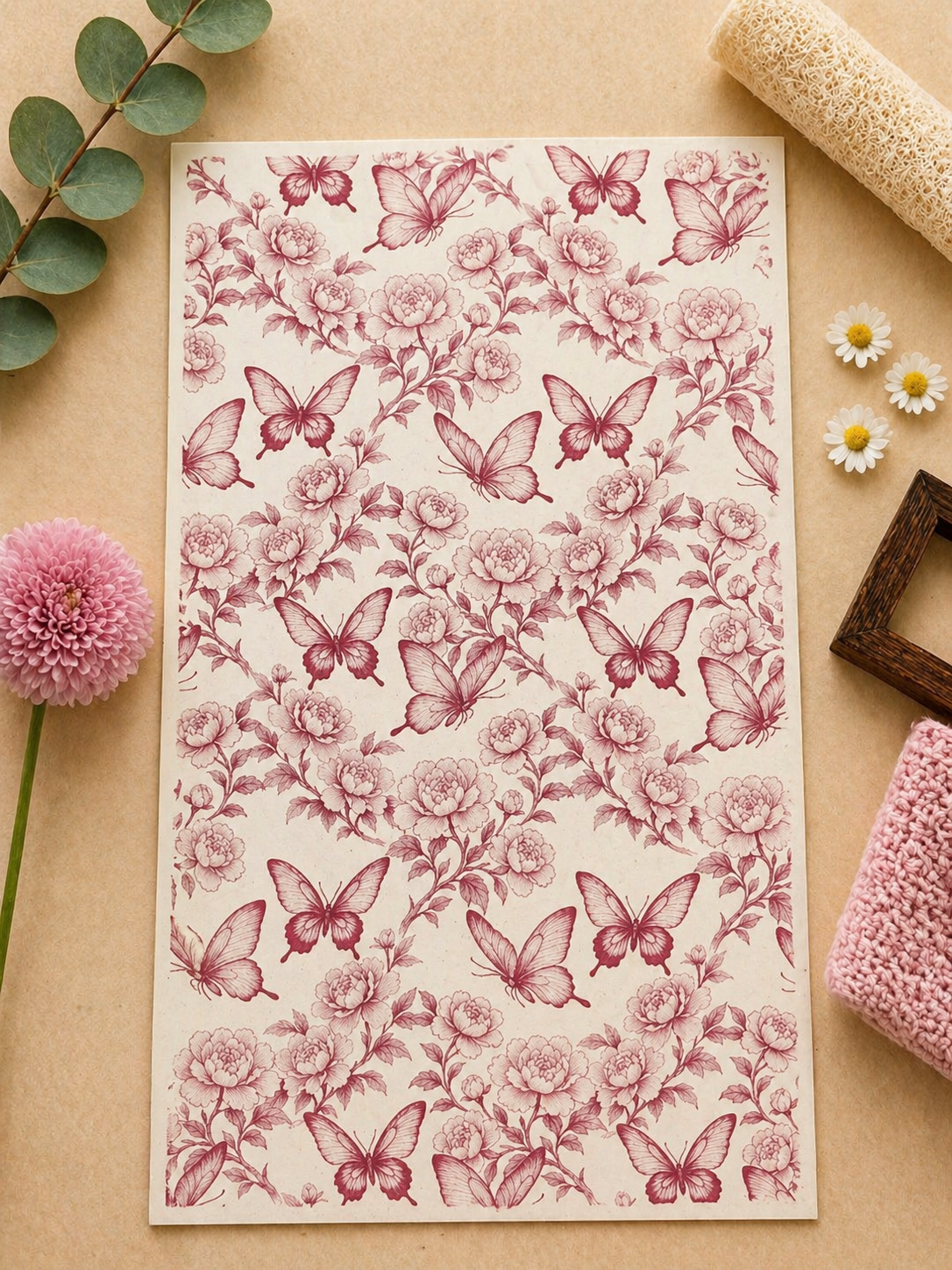 Feuille de transfert pour pâte polymère  – 7,5 x 12 cm – création bijoux DIY. TF136
