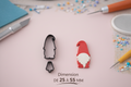 Emporte-pièces gnome de Noël – lot de 2 cutters pâte polymère – bijoux DIY – pampilles gnome – 25 à 55 mm – fabriqué en France. EP-134