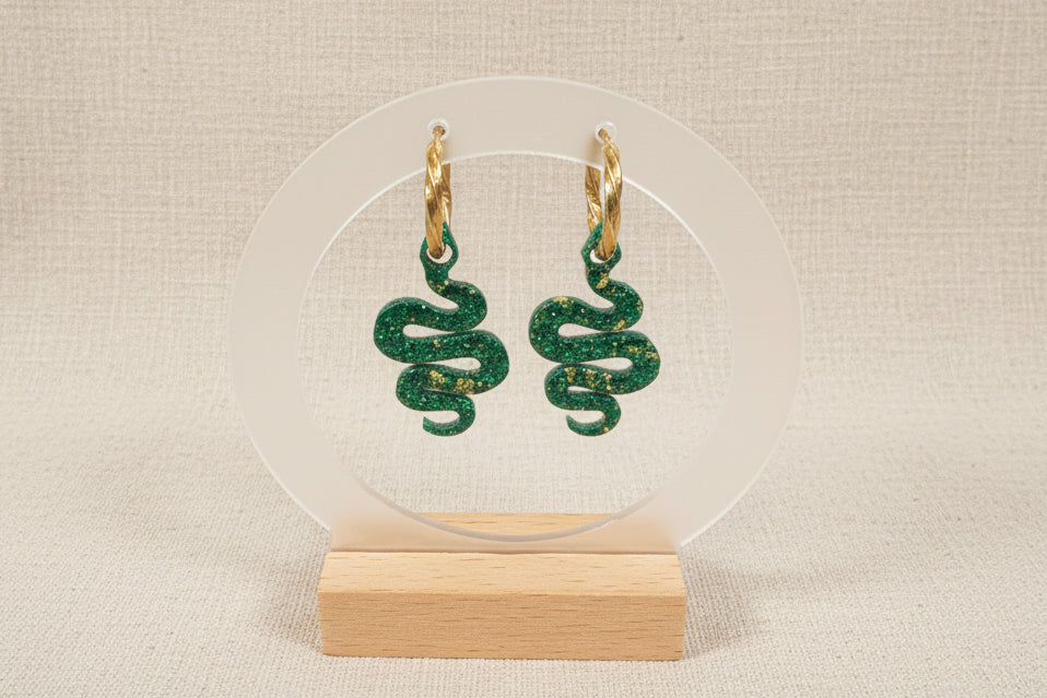 Pampilles Serpent vert et or