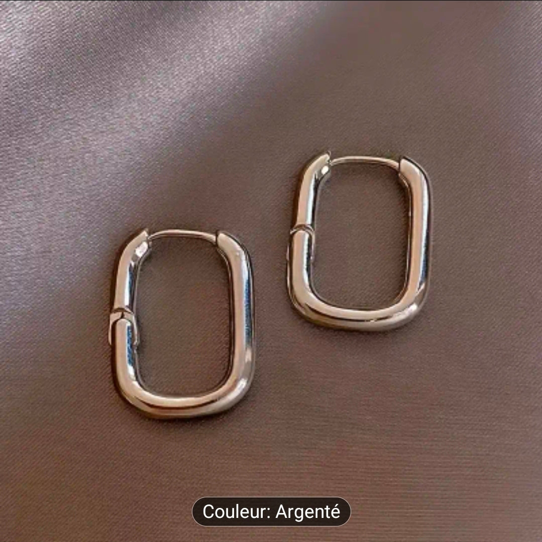 Créoles Rectangulaires Élégantes – Acier Inoxydable 316L