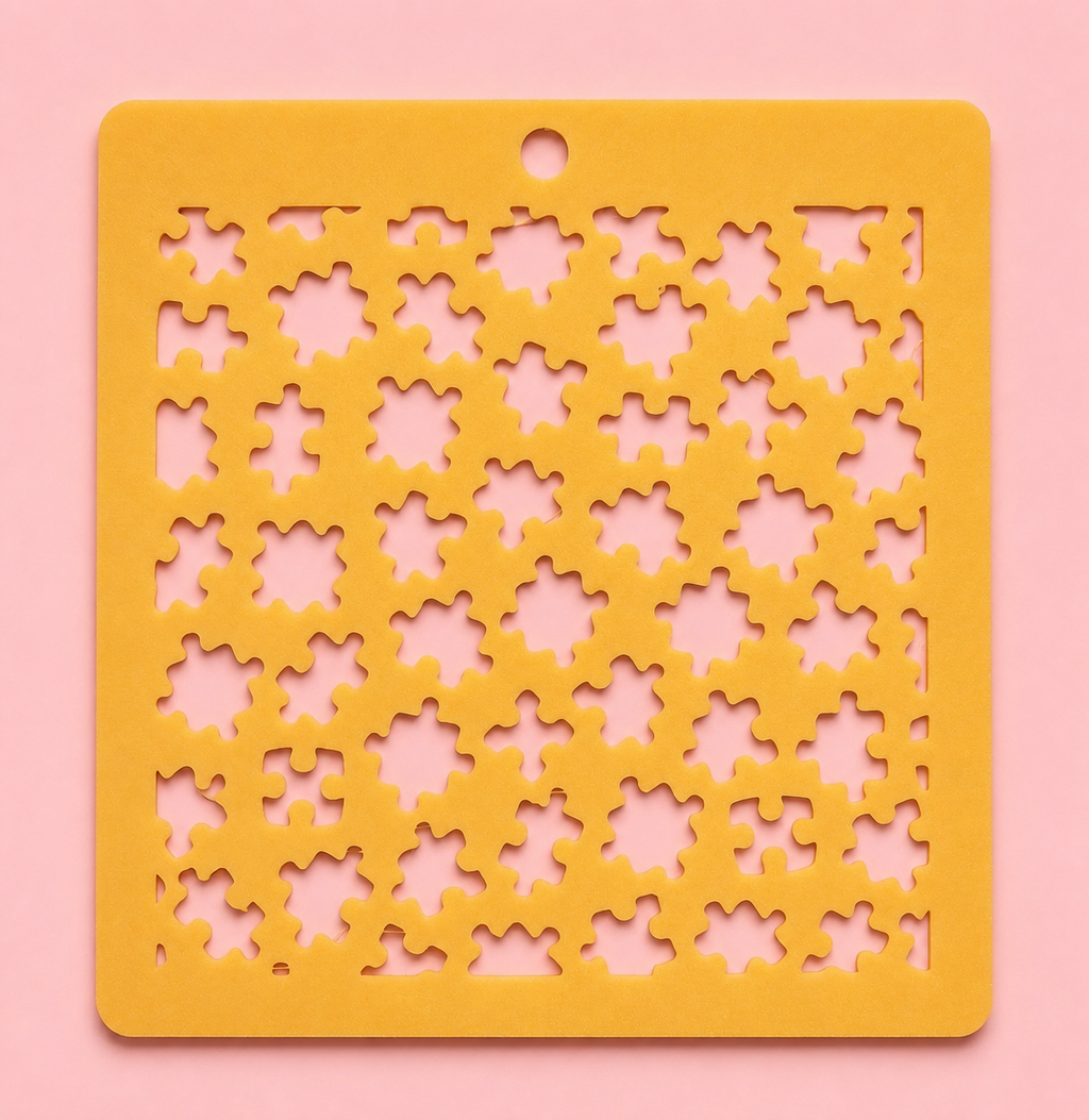 Stencil motif puzzle pour pâte polymère – Pochoir texture puzzle – ST-13