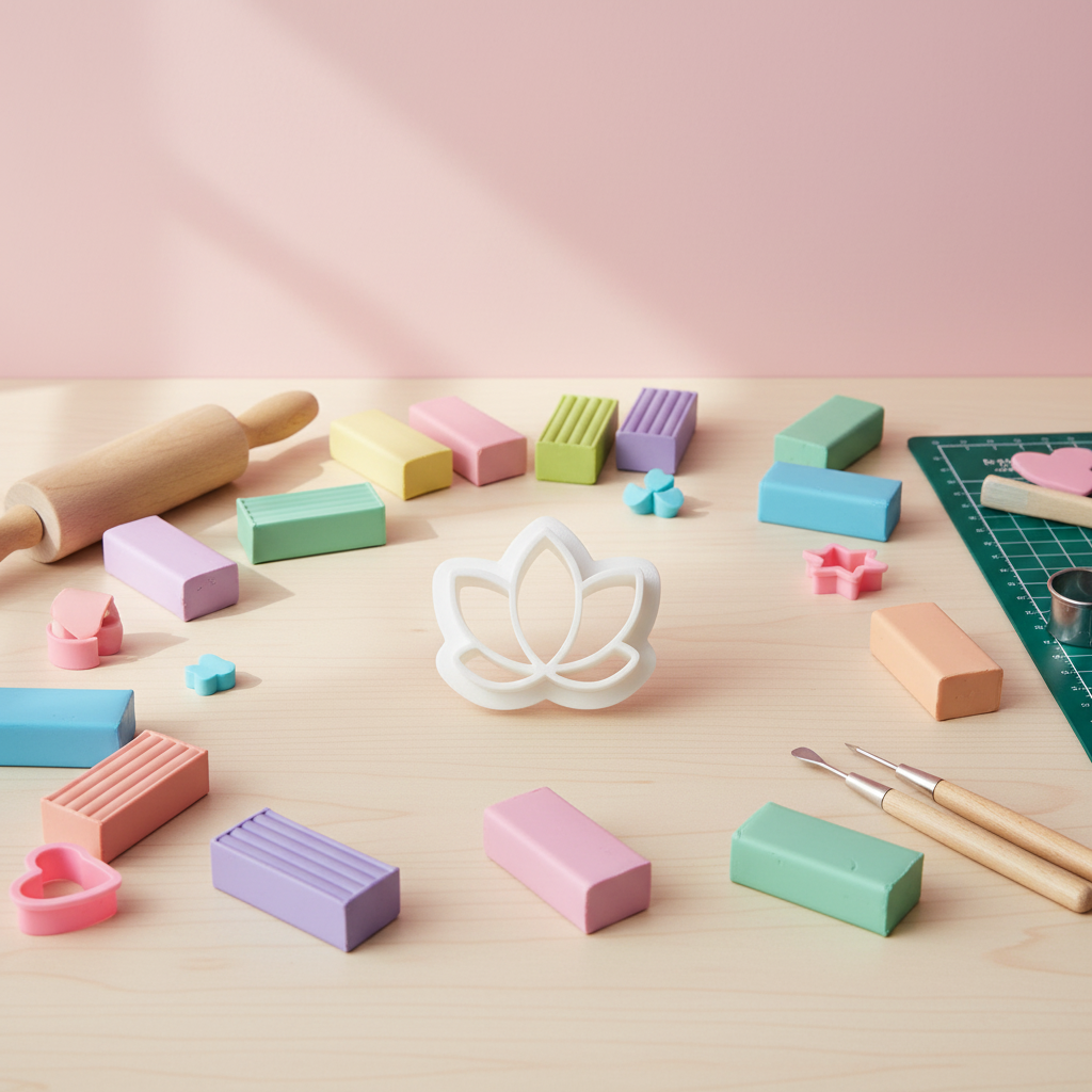 Emporte-pièce pour boucles d’oreilles – Fleur lotus ajourée – DIY argile polymère EP-03