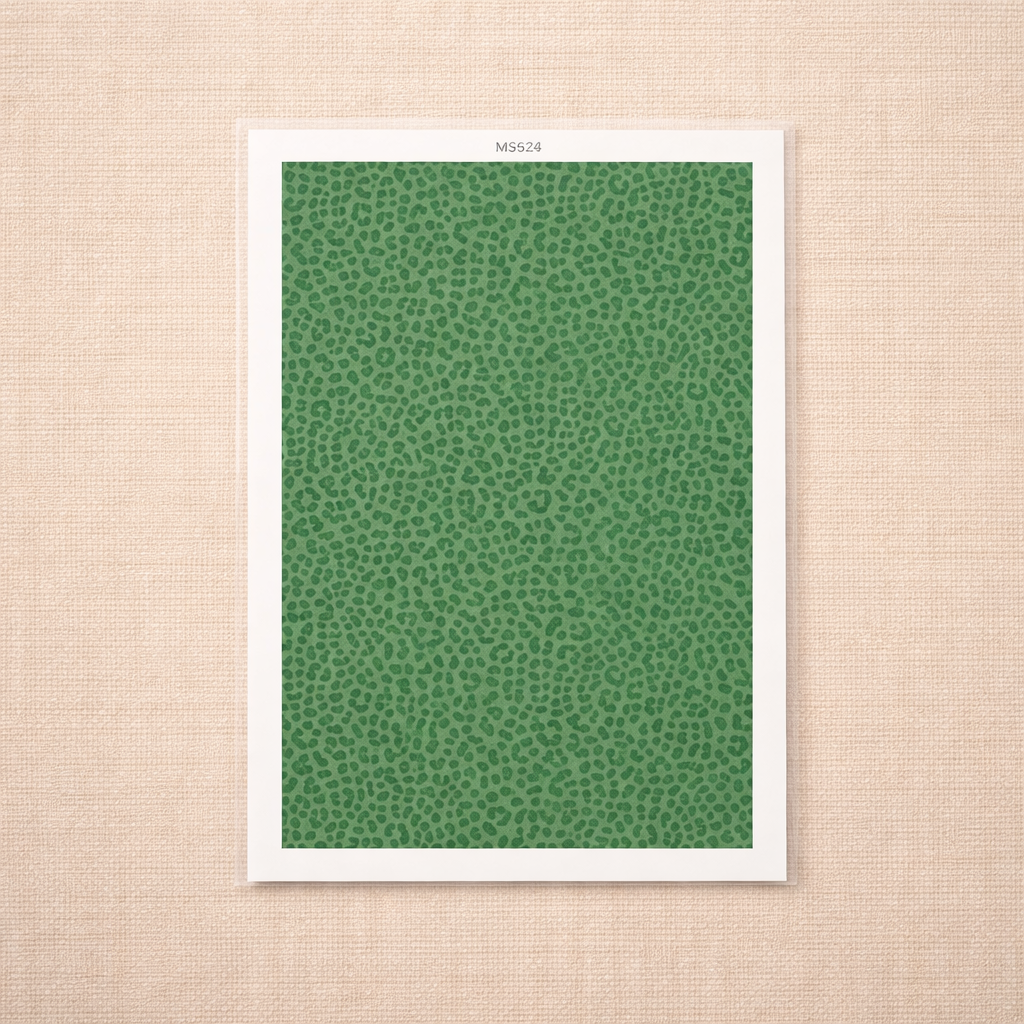 Feuille de transfert léopard vert pour pâte polymère – motif animalier – 9,5 x 14 cm – création bijoux DIY. TF15