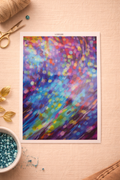 Feuille de transfert abstrait multicolore – motif artistique pour pâte polymère et bijoux DIY. TF44