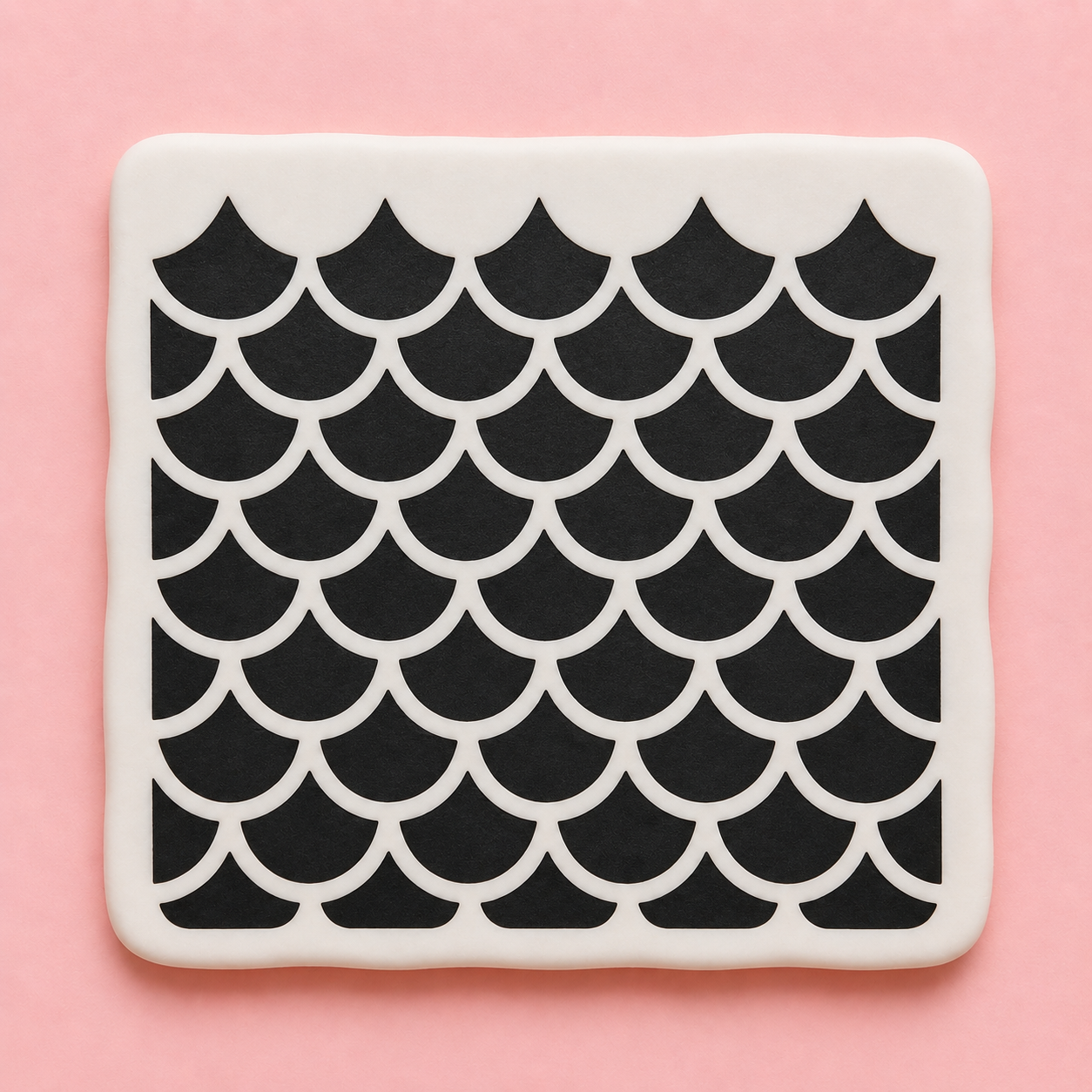 Stencil motif écailles pour pâte polymère – Pochoir texture écailles – ST-12