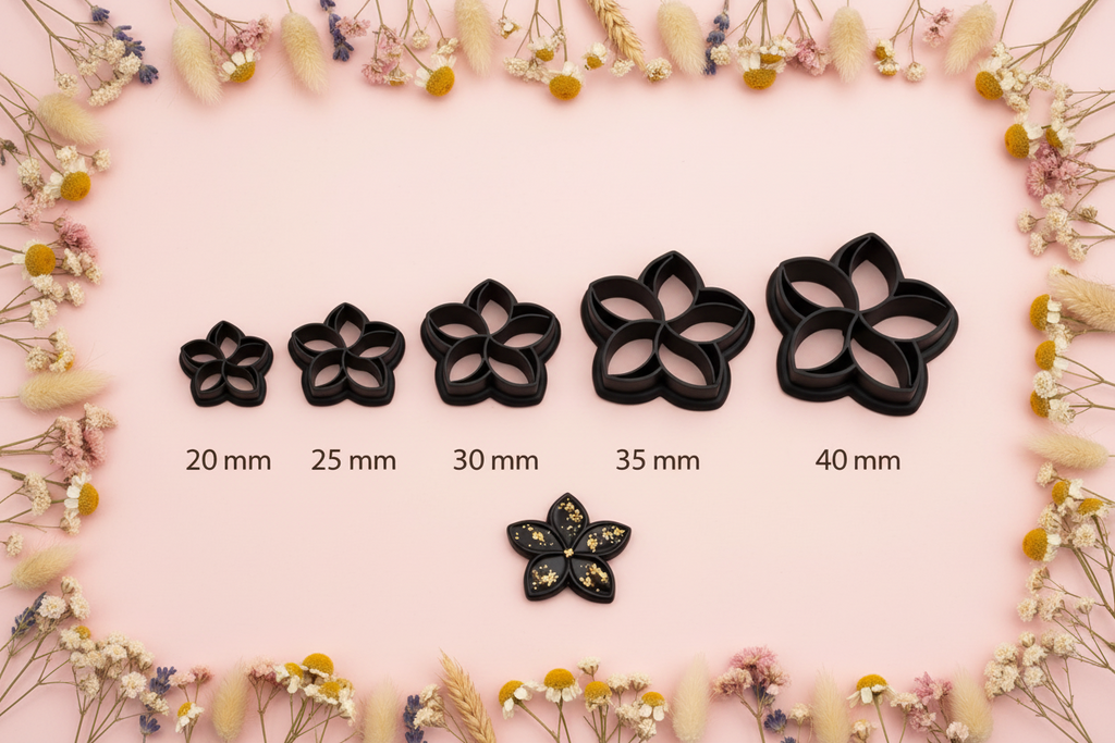 Emporte-pièce fleur Soleil au choix 20 / 25 / 30 / 35 / 40 mm – Découpe pâte polymère FIMO – Outil bijoux DIY – Fabriqué en France. EP-33