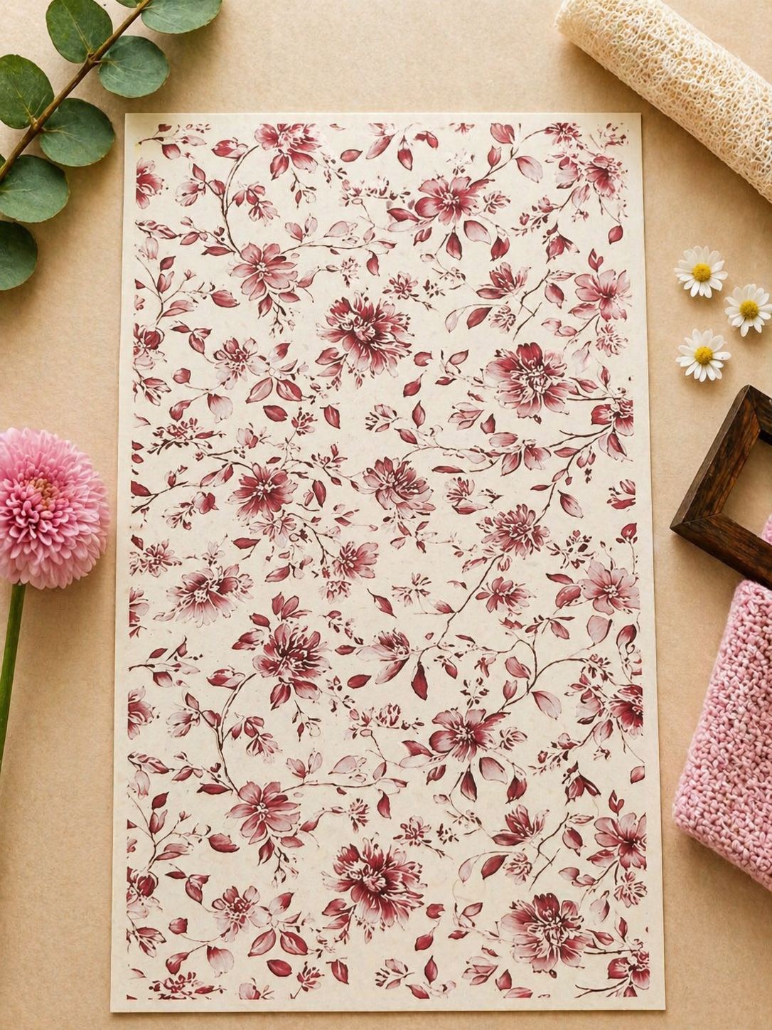Feuille de transfert pour pâte polymère  – 7,5 x 12 cm – création bijoux DIY. TF134