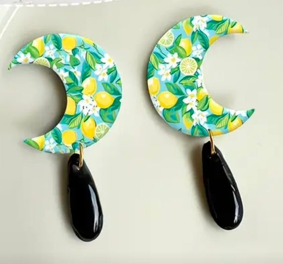 Feuille de transfert citrons pour pâte polymère  – 10 × 14 cm – DIY bijoux. TF35