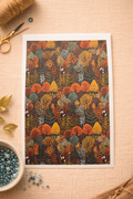 Feuille de transfert forêt automnale – motif nature et feuillage pour pâte polymère bijoux DIY. TF40