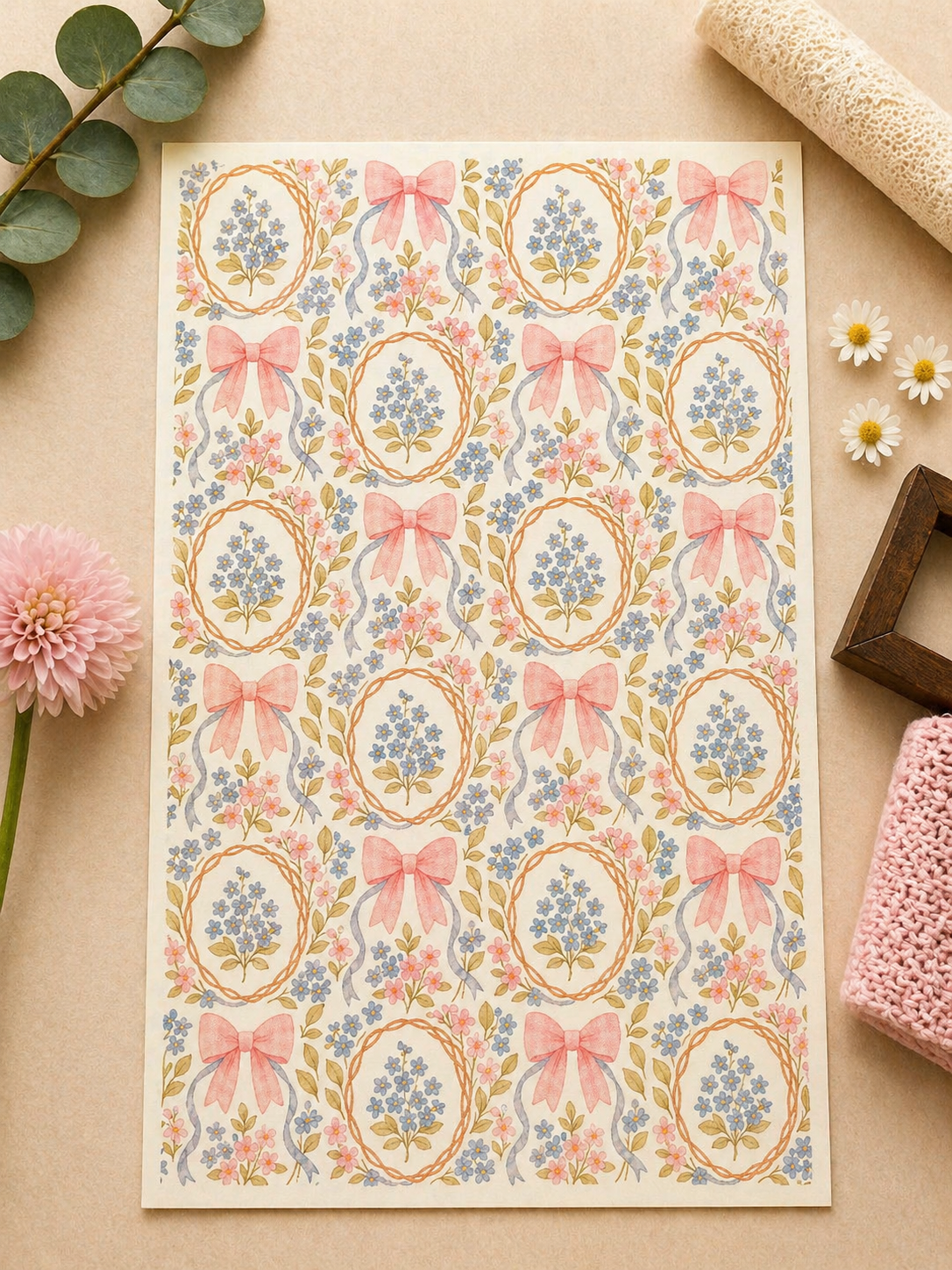 Feuille de transfert pour pâte polymère  – 7,5 x 12 cm – création bijoux DIY. TF129
