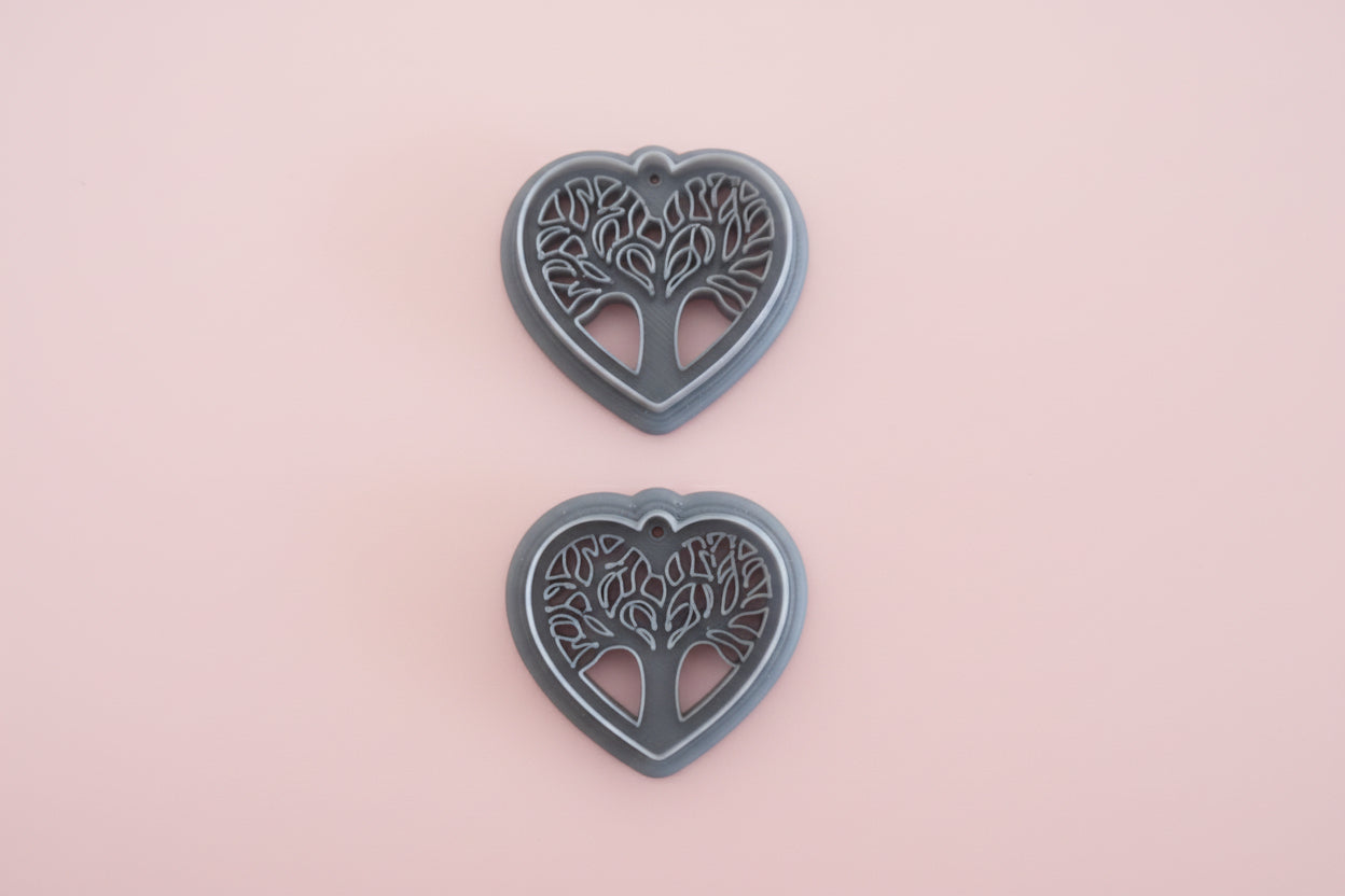 Emporte-pièce cœur Arbre de Vie 30 ou 35 mm – Découpe bijoux pâte polymère – Outil boucles d’oreilles DIY – Fabriqué en France. EP-67