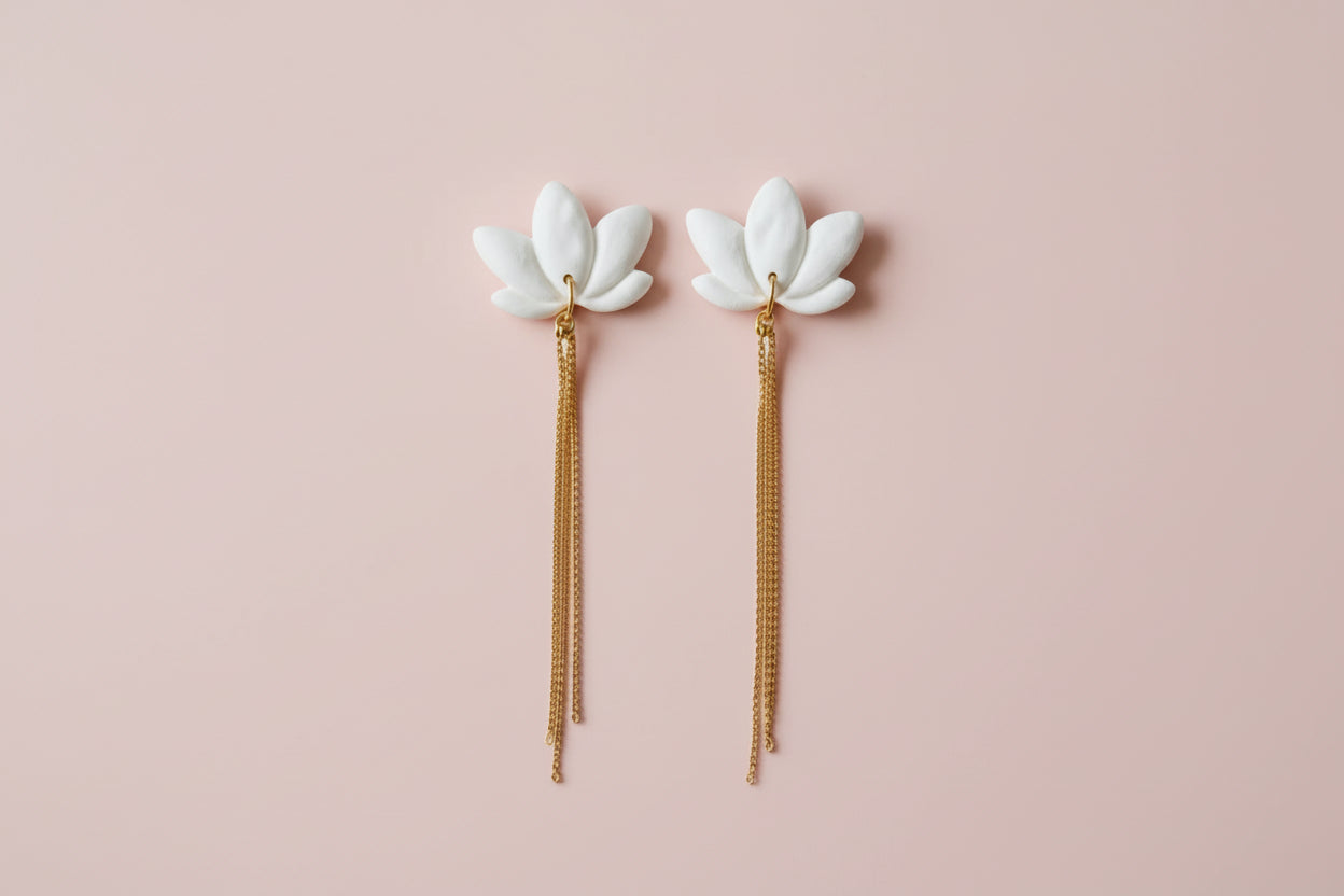Emporte-pièce pour boucles d’oreilles – Fleur lotus ajourée – DIY argile polymère EP-03