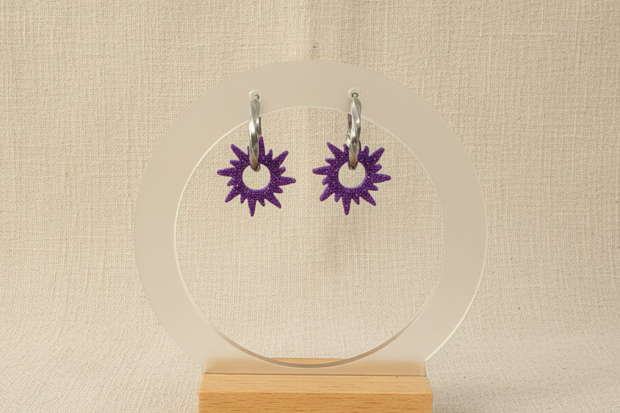 Soleil Étoilé Violet Pailleté