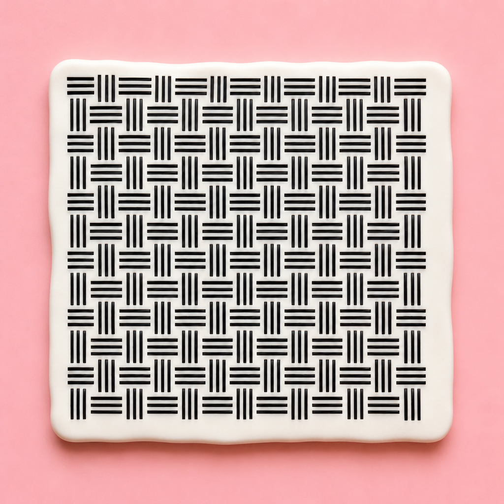 Stencil effet tissage pour pâte polymère – Pochoir texture vannerie – ST-16