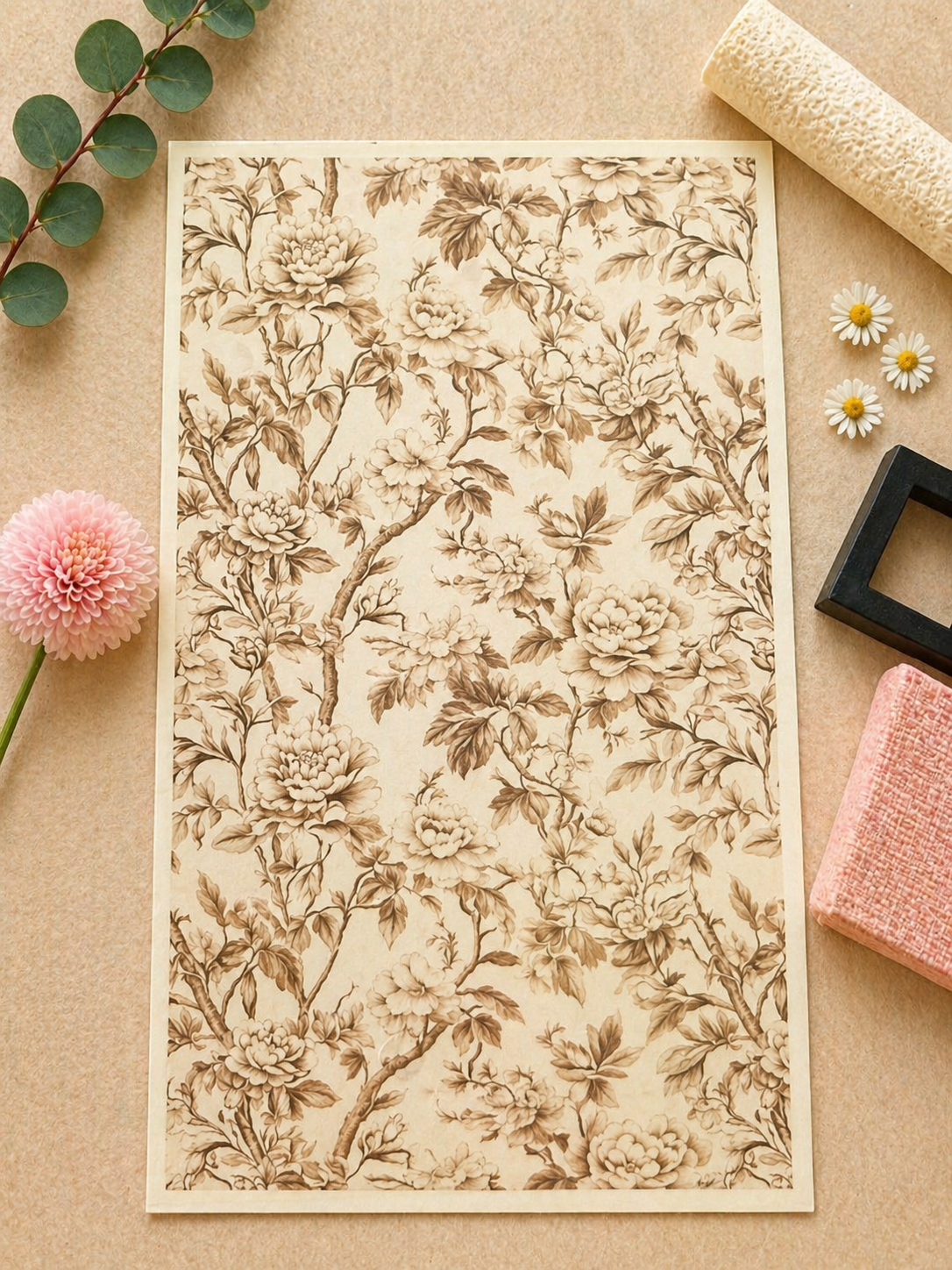 Feuille de transfert pour pâte polymère  – 7,5 x 12 cm – création bijoux DIY. TF114