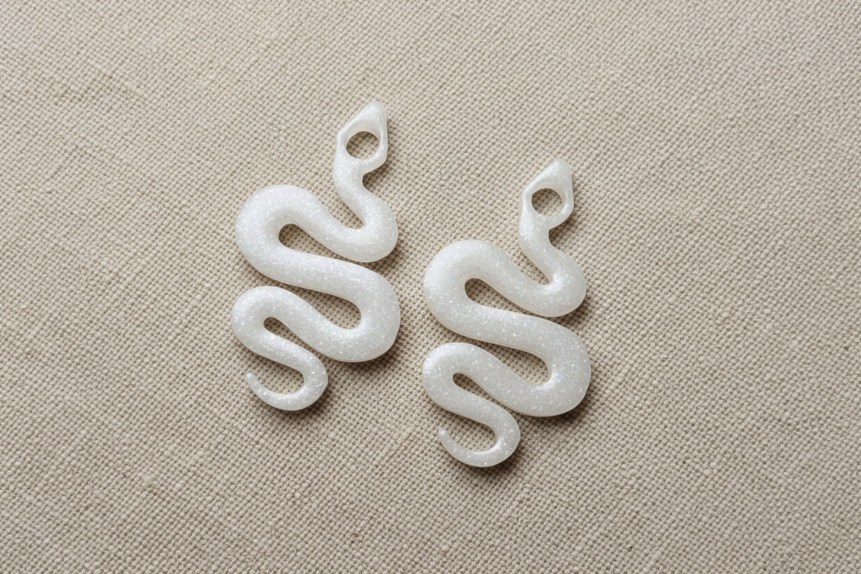 Pampilles Serpent Blanc Pailleté