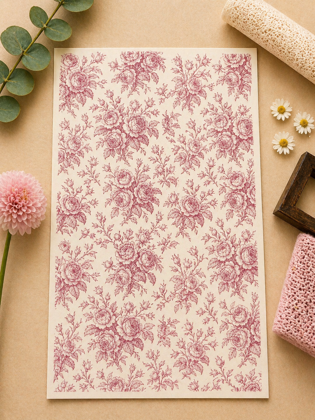 Feuille de transfert pour pâte polymère  – 7,5 x 12 cm – création bijoux DIY. TF131
