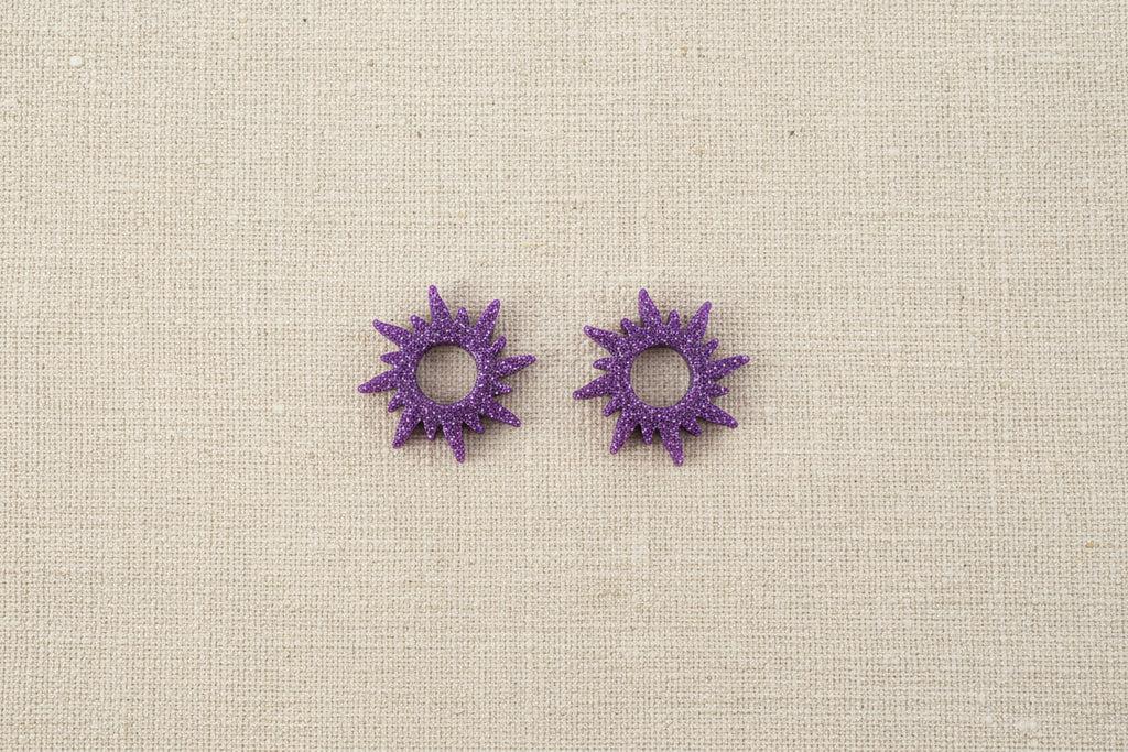 Soleil Étoilé Violet Pailleté