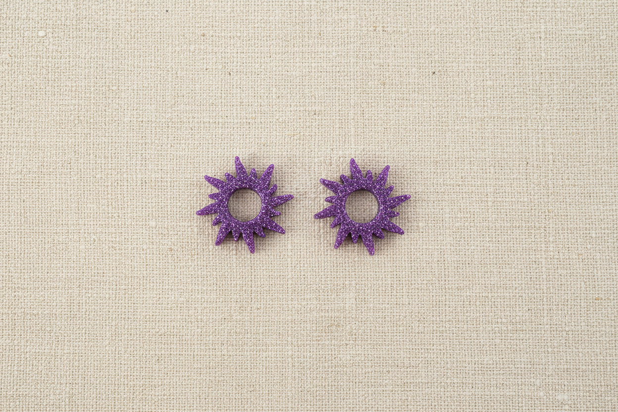 Soleil Étoilé Violet Pailleté