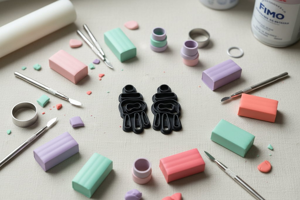 Lot de 2 emporte-pièces pour boucles d’oreilles – Forme graphique ajourée – DIY argile polymère. EP-56