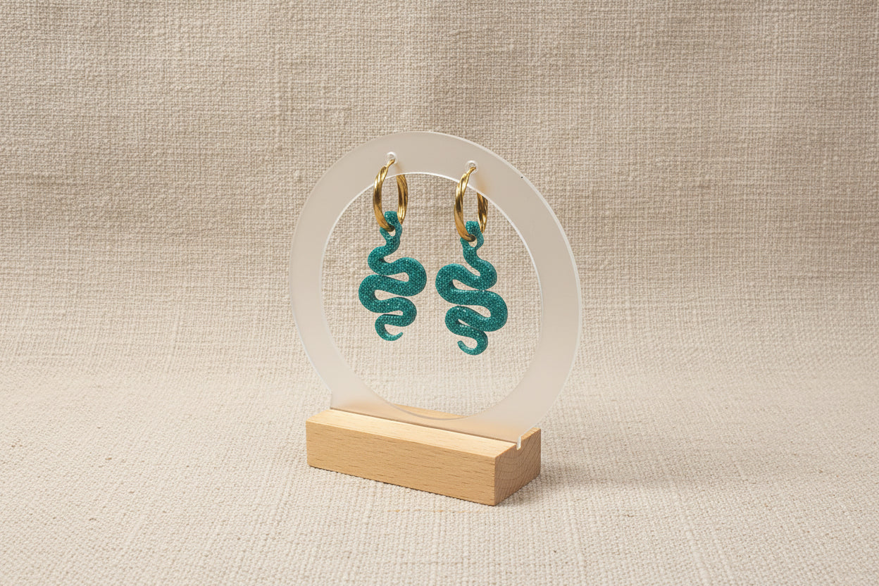 Pampilles Serpent Turquoise Pailleté